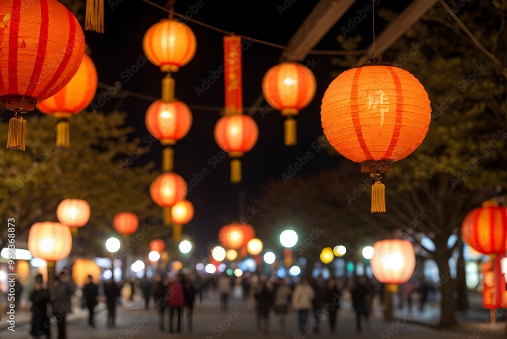 中国の提灯と台湾の景色