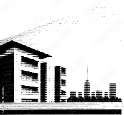 Stylized form of a modern edifice