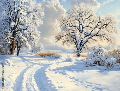 winter landscape with trees