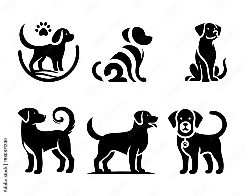 Dog icon silhouette Dog icon silhouette