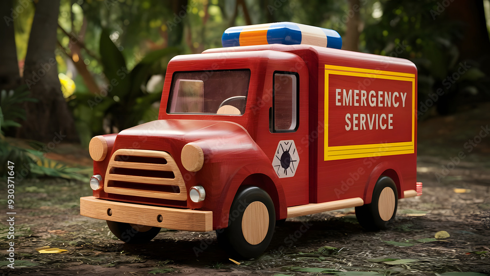 Professionally crafted 3D wooden model of Emergency service truck. Professionally crafted 3D wooden model of Emergency service truck.