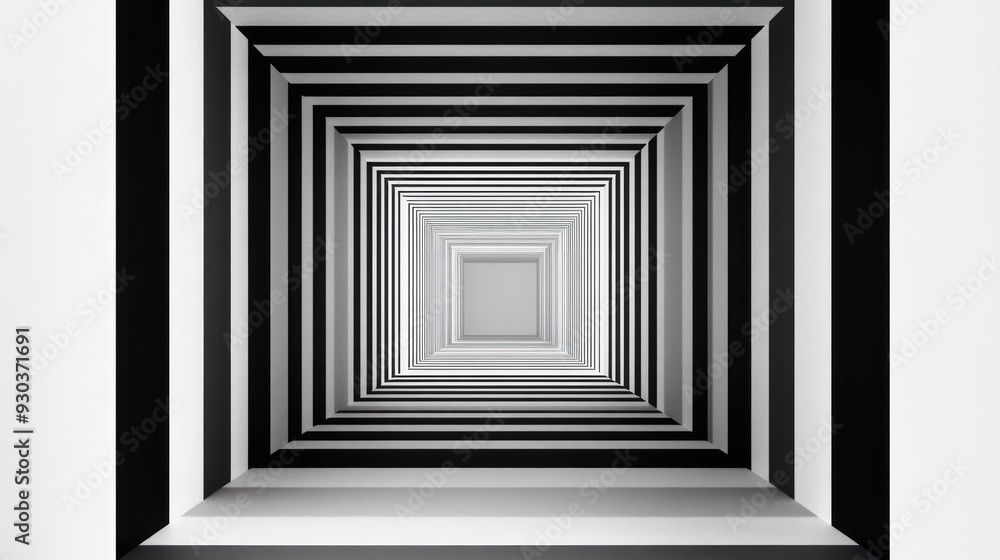 Abstract Black and White Striped Tunnel Leading to Light Abstract Black and White Striped Tunnel Leading to Light