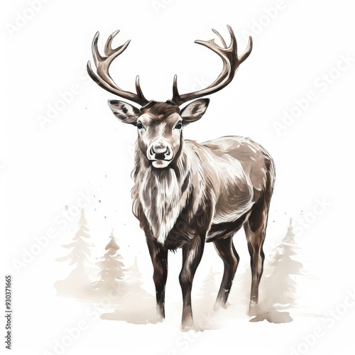 the AI Image Generator, Horn Deer head