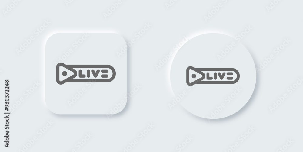 Broadcast line icon in neomorphic design style. Online signs vector illustration. Broadcast line icon in neomorphic design style. Online signs vector illustration.