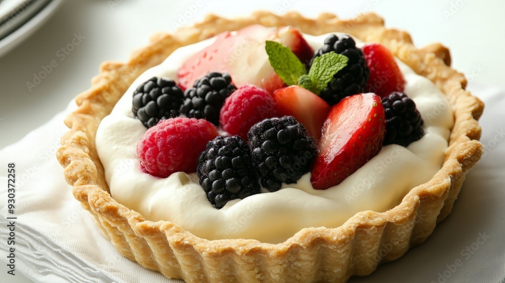 Fresh Fruit Tart with Whipped Cream Fresh Fruit Tart with Whipped Cream