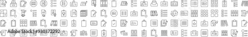 Collection of Paper Job Related Line Icons. Editable Stroke for Design, Web Sites, Apps, Cards. Contains Linear Images of Documents, Office, Work