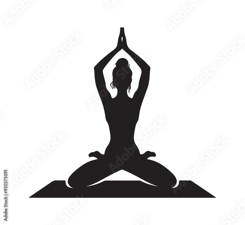 yoga silhouette vector