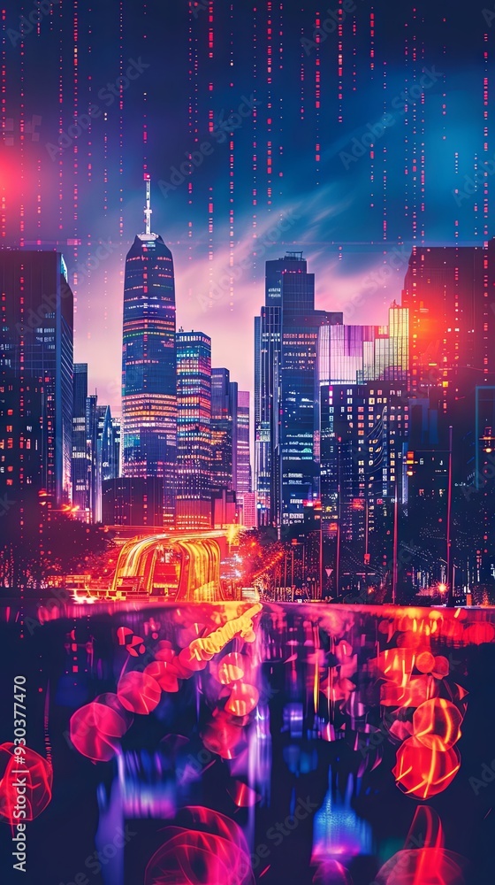 Fototapeta premium Financial economy charts with cityscape illustration background. Business stock market exchange and investment index, global currency analysis diagram data, international banking, profit rate growth