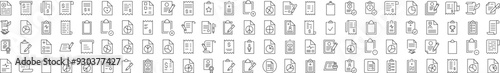 Various Documents and Clipboards Related Icon Set. Editable Stroke. Suitable for Web Sites, Books, Cards, Apps