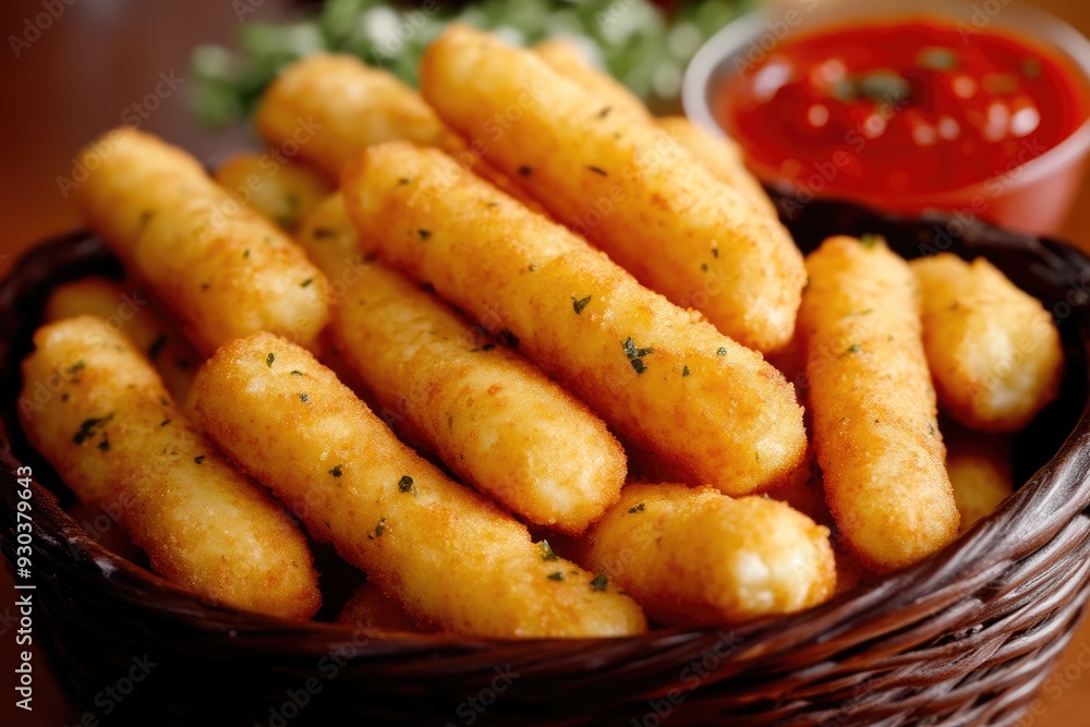 Appetizing Mozzarella Sticks Ready to Eat Appetizing Mozzarella Sticks Ready to Eat