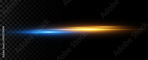 Horizontal dynamic light golden lines.Bright rays of light. Vector illustration.Bright golden flashes and highlights.k	