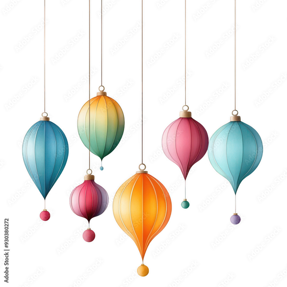 Festive Colorful Hanging Lanterns Illustration Festive Colorful Hanging Lanterns Illustration