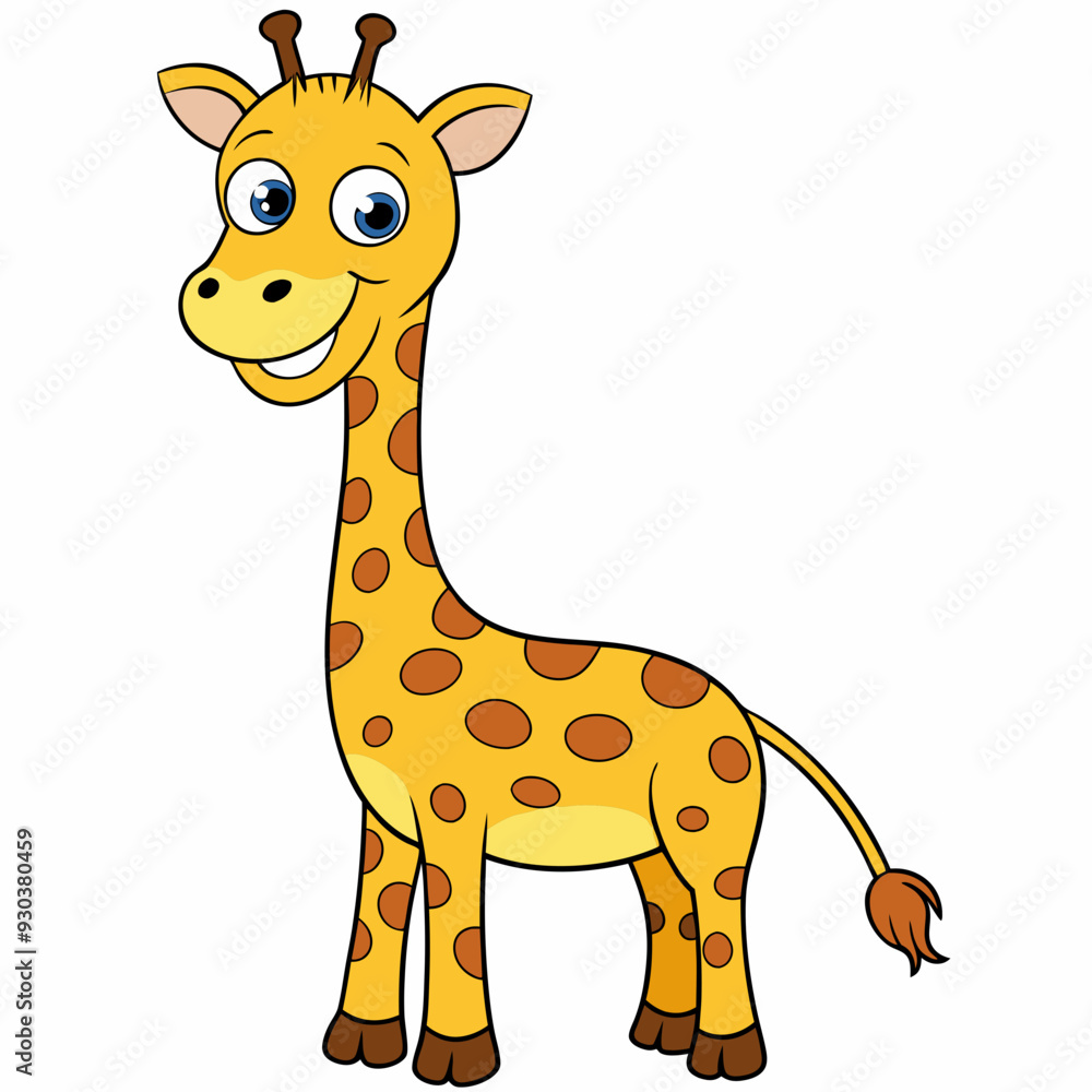 Naklejka premium Funny giraffe art vector illustration