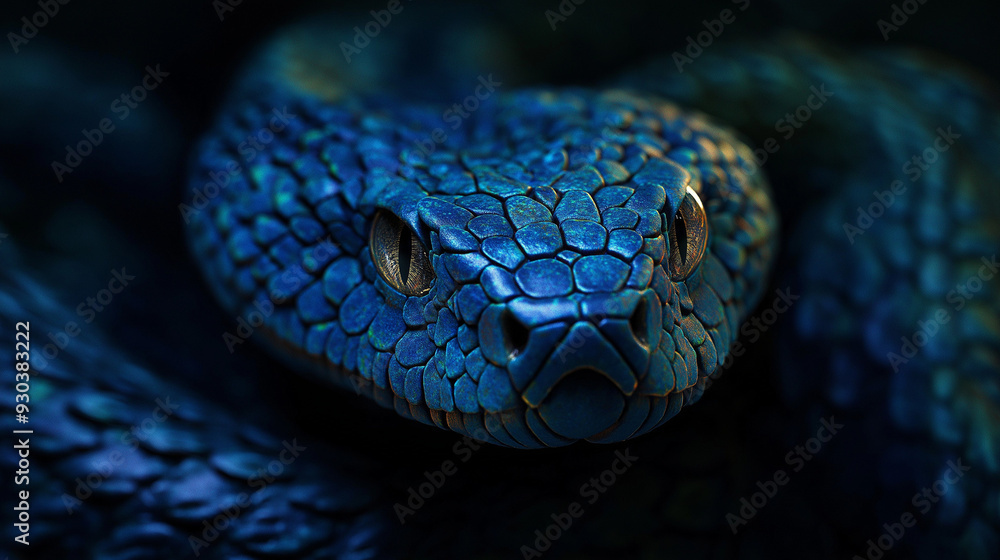 Fototapeta premium close up of a blue snake
