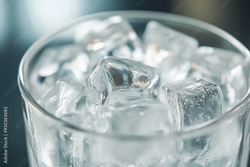 Ice Cubes Slowly Melting in a Glass of Chilled Water Ice Cubes Slowly Melting in a Glass of Chilled Water