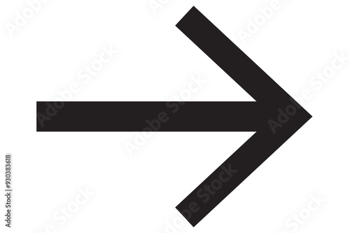 Black arrow pointing right. Arrow shape element