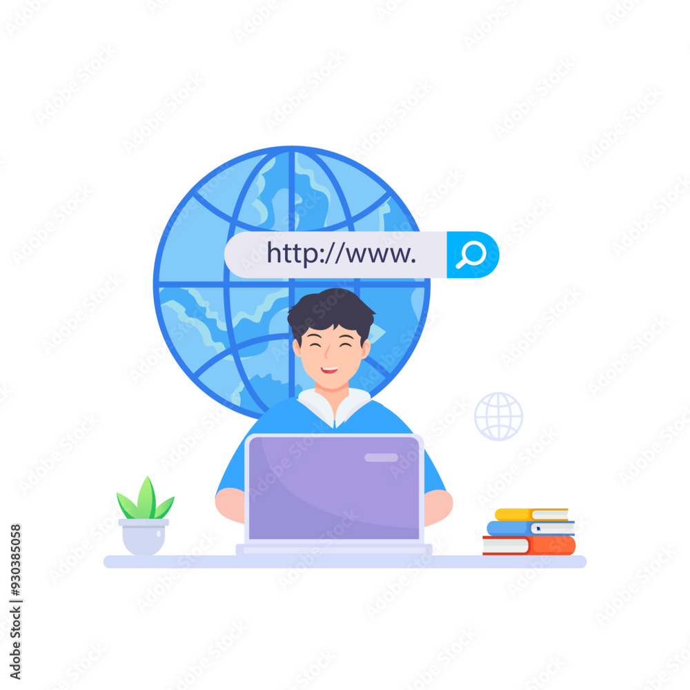 Illustration vector graphic of www concept Illustration vector graphic of www concept