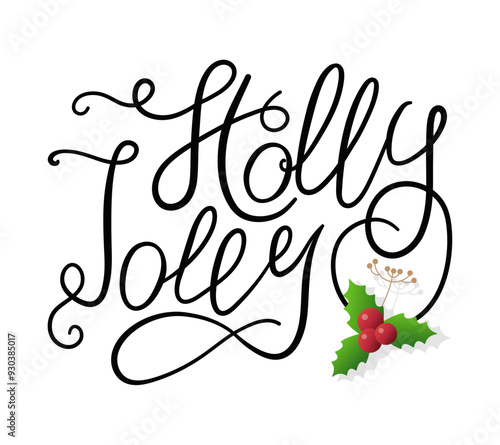 holly jolly, christmas card