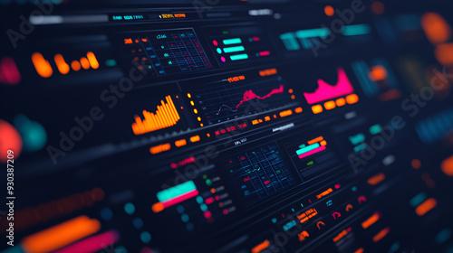 Futuristic Interface: Digital Data and Graph Analysis for Tech and Business Presentations