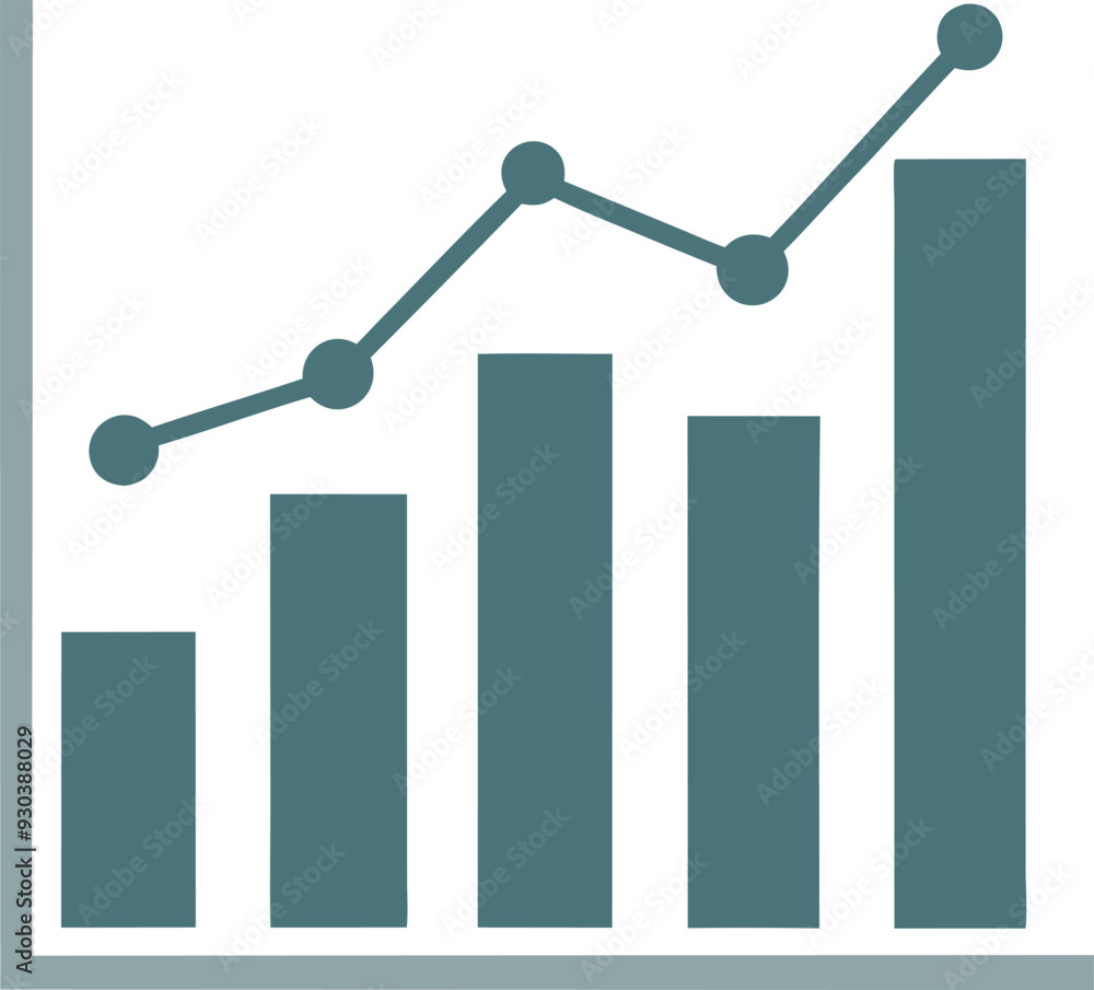 Data graph with trend analysis Data graph with trend analysis