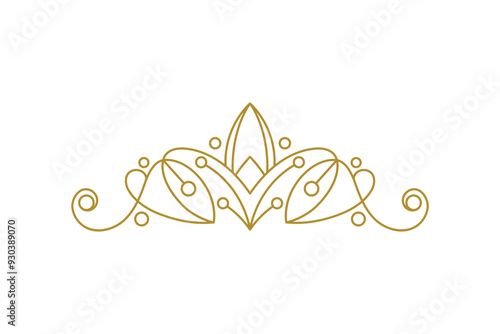 Vintage Elegant Gold Tiara icon Illustration design