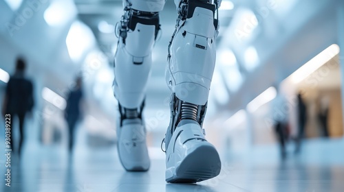 Wallpaper Mural Close-up of a rootic exoskeleton assisting a person in walking, highlighting the impact of rootics in rehailitation. Torontodigital.ca