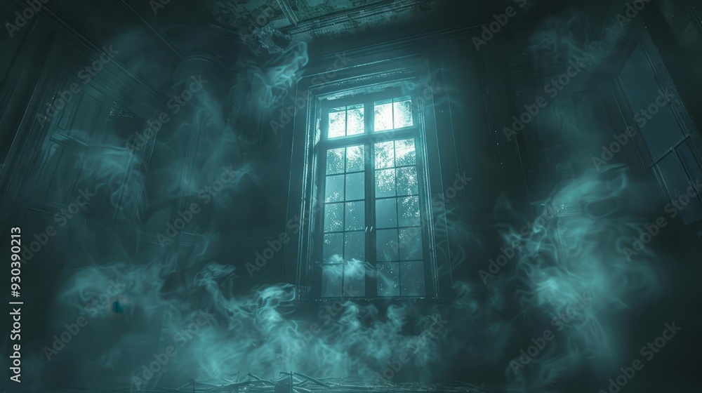 Haunting Silhouettes of Ghosts in an Old Mansion Haunting Silhouettes of Ghosts in an Old Mansion