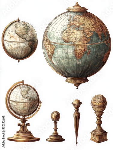 Vintage Globes and Ornate Decor