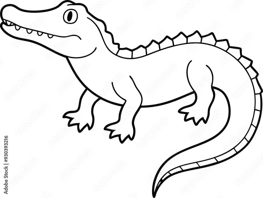 An outline illustration of a crocodile, with its body extended and jaws slightly open, drawn with bold, angular lines on a white background. An outline illustration of a crocodile, with its body extended and jaws slightly open, drawn with bold, angular lines on a white background.