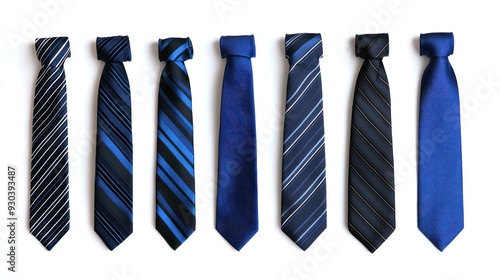 Collection of Blue and Black Striped Ties
