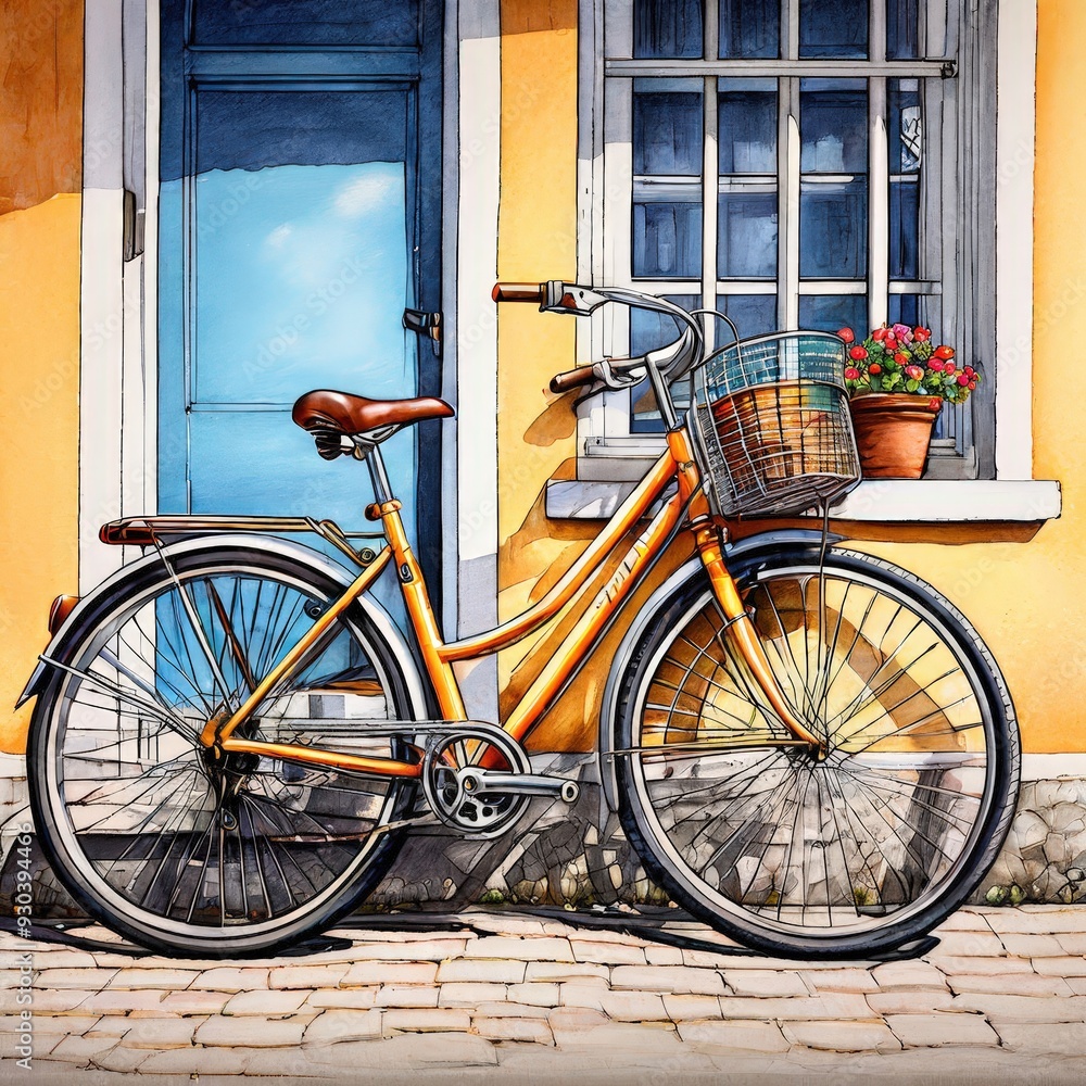 Fototapeta premium the AI Image Generator, Drive with bicycle,