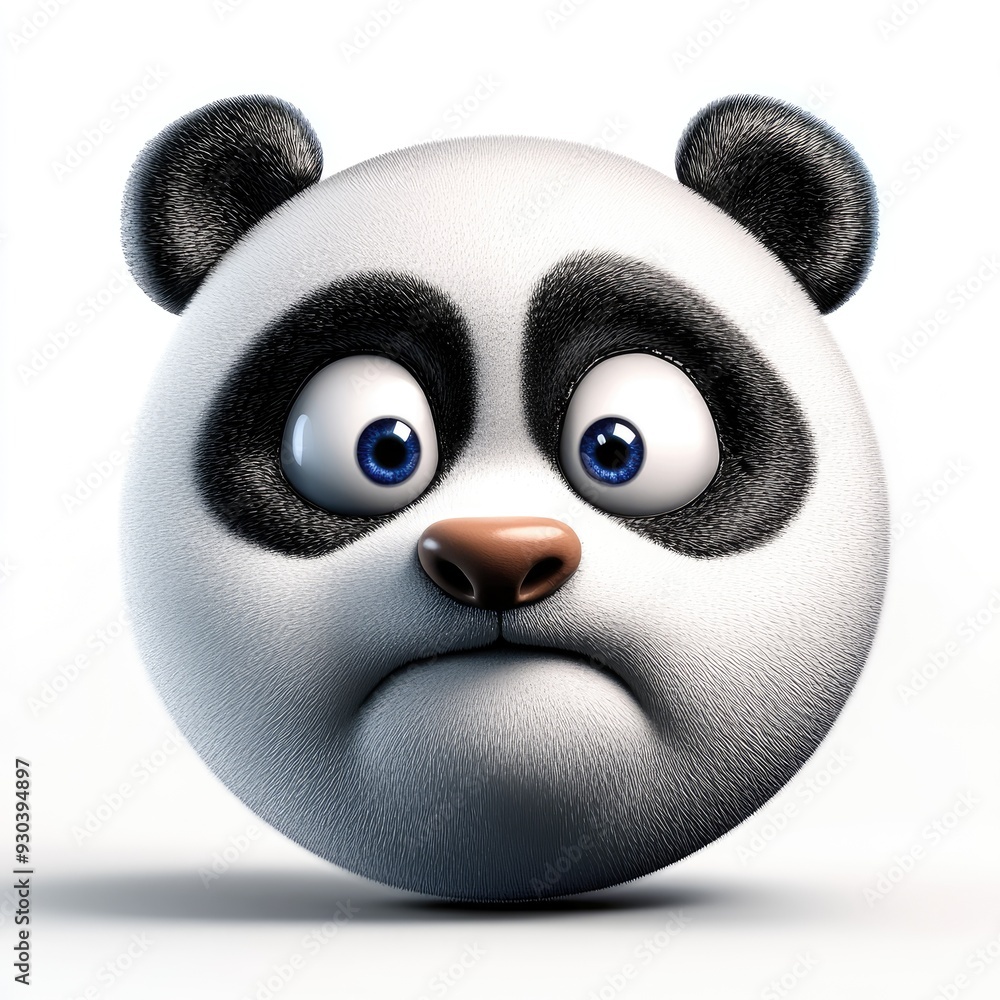 A playful panda face expressing curiosity in a vibrant, artistic style A playful panda face expressing curiosity in a vibrant, artistic style
