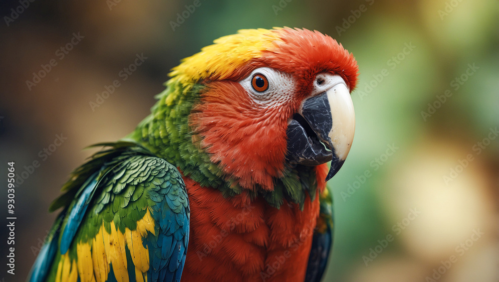 Obraz premium A colorful parrot portrait in wilderness, wildlife photography
