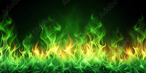 green fire flames background