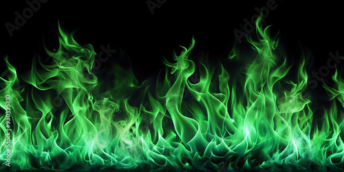 green fire flames background