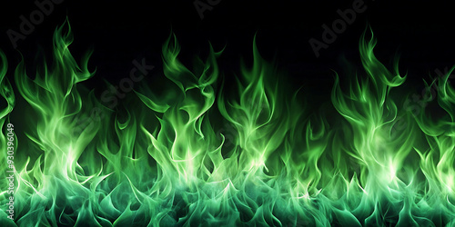 green fire flames background