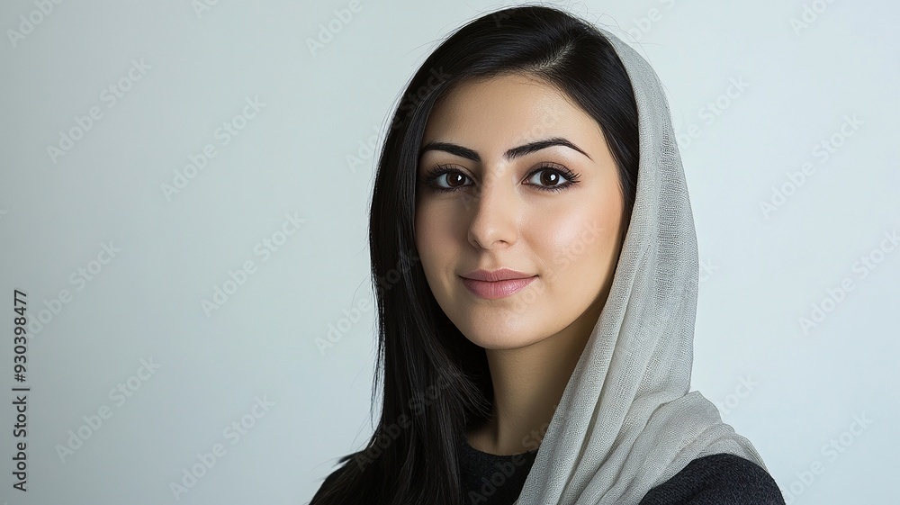 a beautiful young woman smiling on white background a beautiful young woman smiling on white background