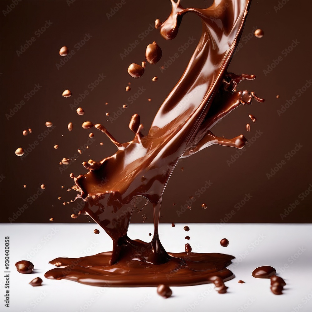 the AI Image Generator, pieces of chocolate with chocolate splash the AI Image Generator, pieces of chocolate with chocolate splash