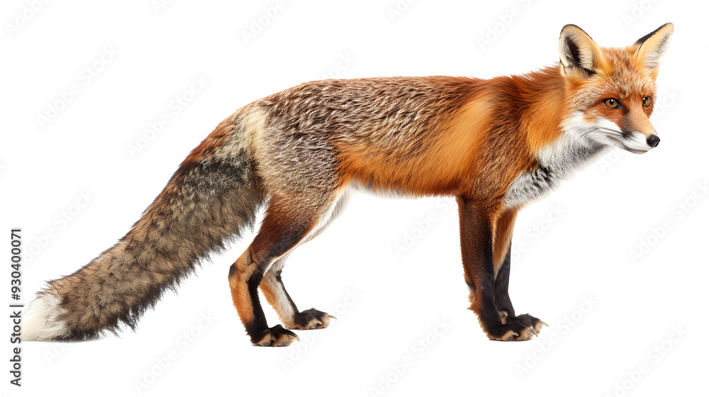 Fototapeta premium Wildlife Fox isolated on white background