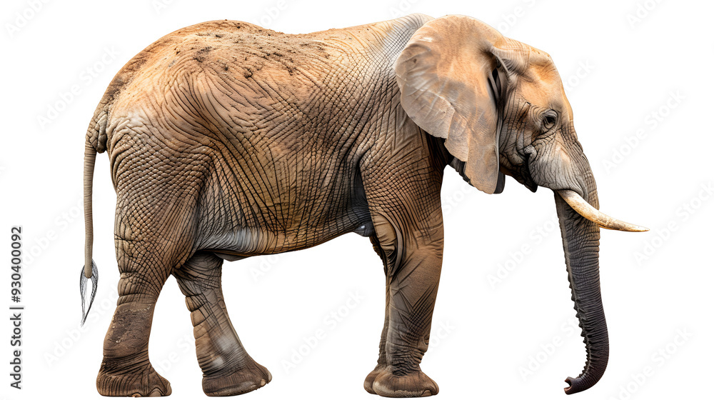 Realistic Elephant wildlife animal isolated on white background Realistic Elephant wildlife animal isolated on white background