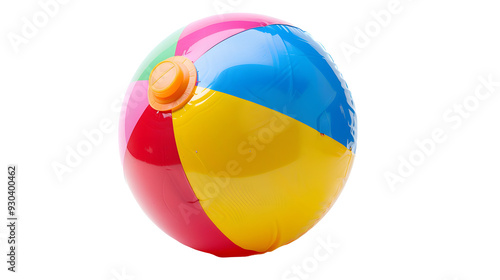 Colorful beach ball toy isolated on white background