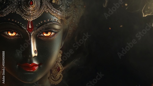 indian goddess durga black illuminated image