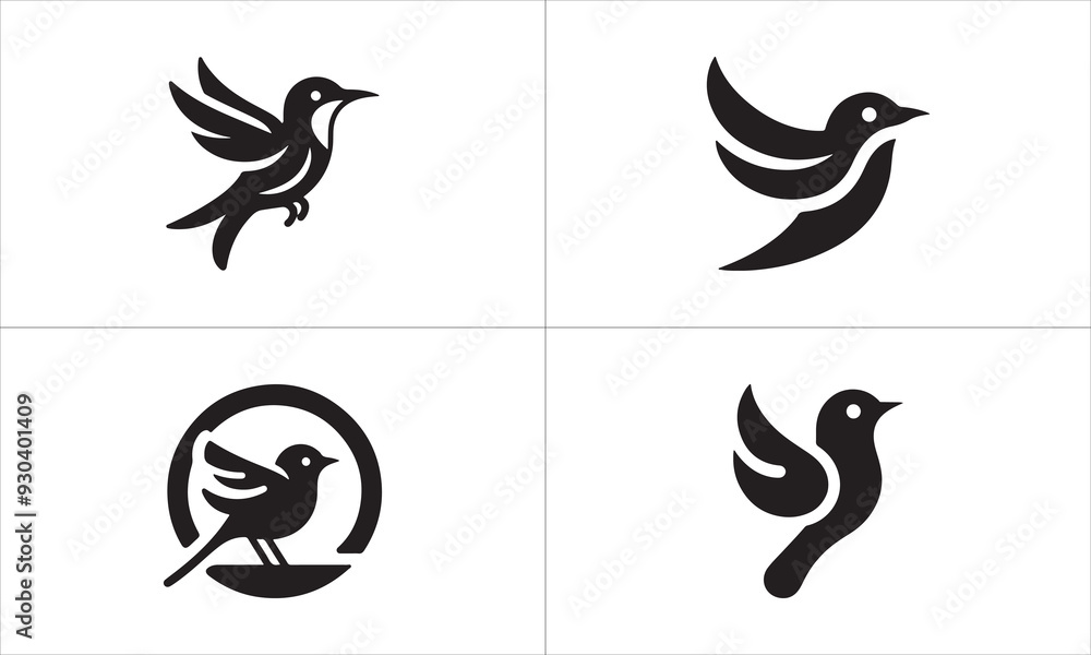 Set of Birds Logo Icon Symbol Vector Template Set of Birds Logo Icon Symbol Vector Template