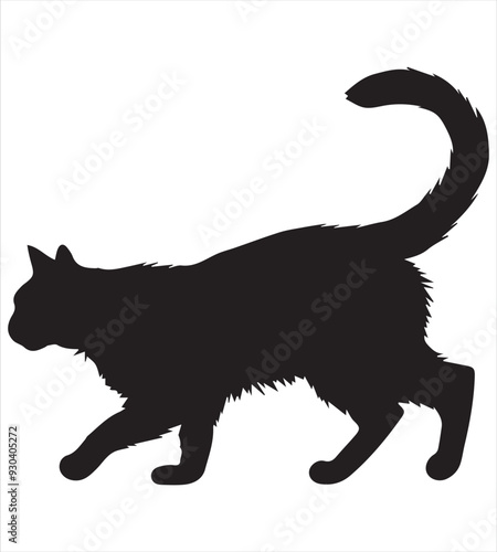 silhouette cat vector,Cat Silhouette Vector