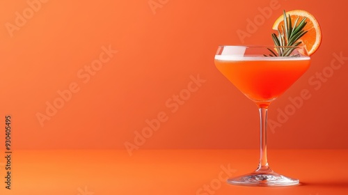 Vibrant cocktail showcasing bright orange color with garnish, perfect for summer events or bar promotions.