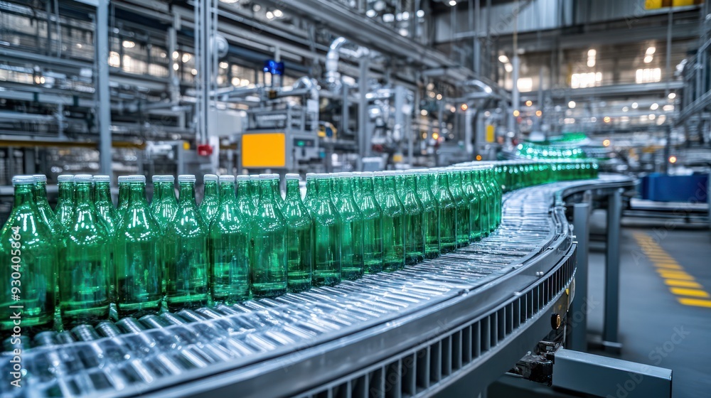 Conveyor system transporting glass , showcasing the efficiency of production lines. Conveyor system transporting glass , showcasing the efficiency of production lines.