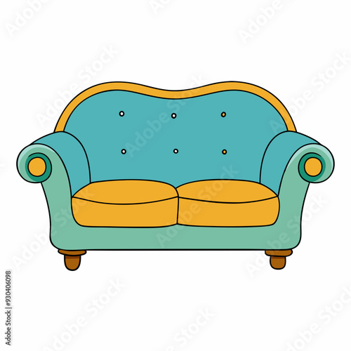 Sofa isolated on white, sofa vector illustration, furniture vector art, sofa silhouette, Animal icon, sofas line art, eps photo