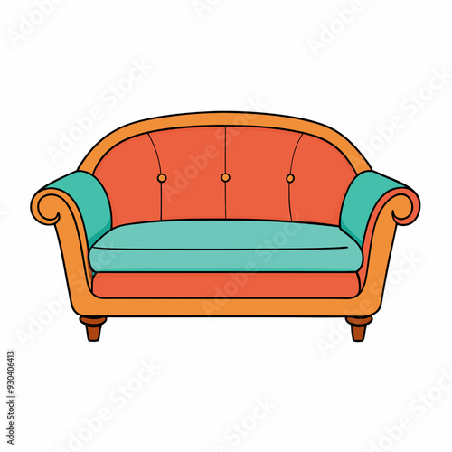 Sofa isolated on white, sofa vector illustration, furniture vector art, sofa silhouette, Animal icon, sofas line art, eps photo