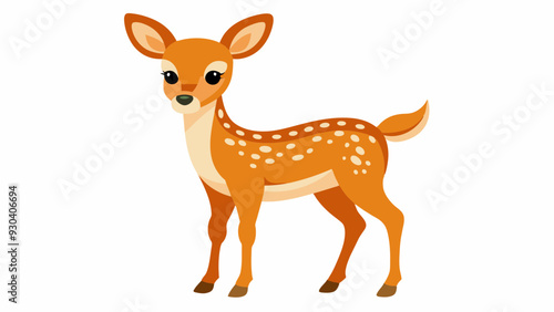 Baby deer vector art illustration