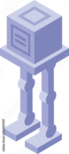 Futuristic robot standing on two legs isometric icon, artificial intelligence concept